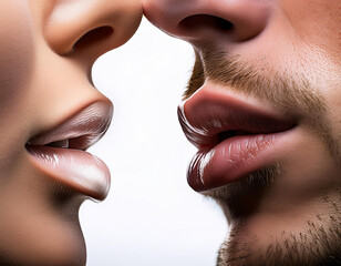 Obraz premium Labios de una pareja besandose