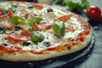 Close-up of pizza on a table