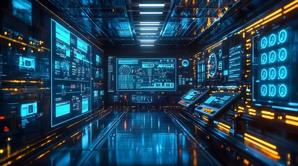 Futuristic Control Room Interface