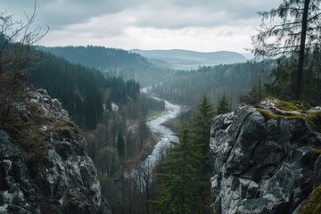 Obraz premium River view from high cliff