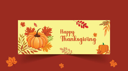 Naklejka premium Happy thanksgiving social media banner template