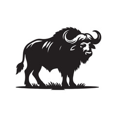 buffalo silhouette vector illustration
