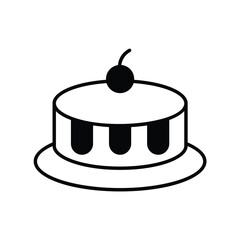 christmas cake glyph icon with white background vector stock illustration