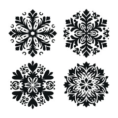 Christmas Snowflakes Design Vector Collection for Winter Themed Graphics, Holiday Printables, and Craft Projects