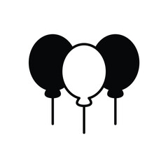 christmas balloons glyph icon with white background vector stock illustration