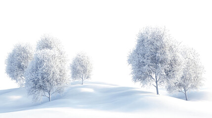 Winter forest on a transparent background