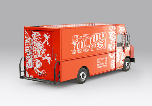 Food Truck Step Van Mockup