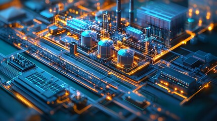 Obraz premium Futuristic Industrial Complex