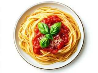 Spaghetti with Basil Leaf