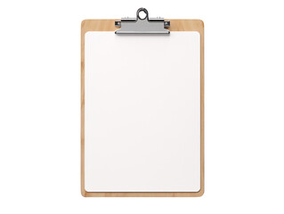 a clipboard with a white paper on it