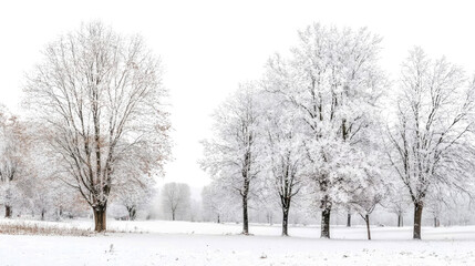 Obraz premium Winter forest on a transparent background