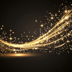 Elegant gold glitter frame with sparkling details to enhance your digital designs and marketing materials