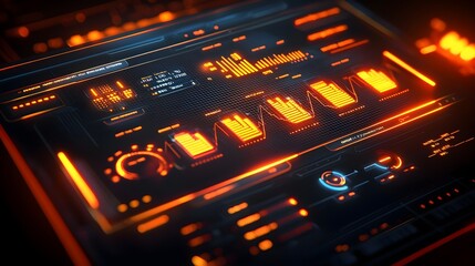 Obraz premium Futuristic Interface with Orange Lights