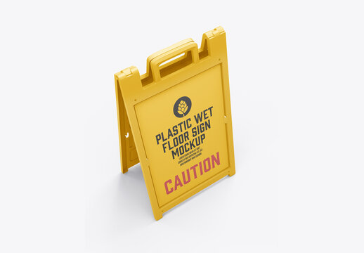 Warning Wet Floor Sign Mockup