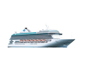 a cruise ship on a white background