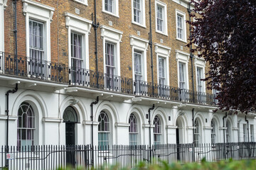Upmarket Georgian London townhouses in Paddington area of central London