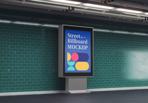 Subway Billboard Advertisement Scene Mockup