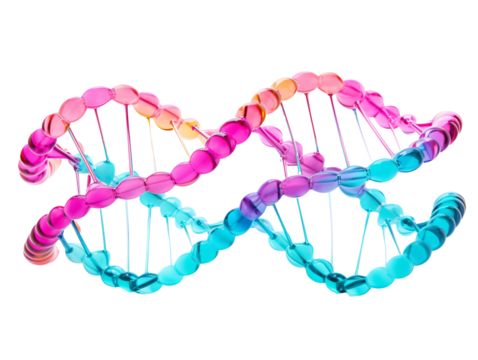 a colorful dna model