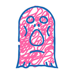face ghost doodle icon sketch vector. face ghost sign. isolated symbol illustration