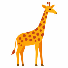 Naklejka premium Giraffe Tall and Graceful Vector Illustration Showcasing the Majestic Height of Nature's Tallest Animal 