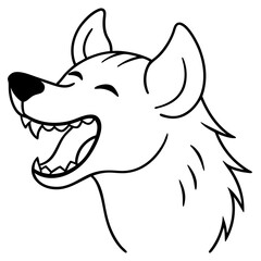 Hyena Laughing with Open Mouth Vector Illustration Fun Animal Art
