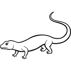 Vivid Vector Illustration Showcasing Newt Crawling Over Wet Ground in Natural Setting
