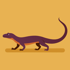 Detailed Vector Depiction of Newt Moving Through Damp Environment Highlighting Its Habitat





