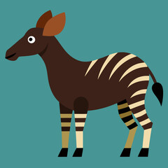 Explore the Okapi a Zebra Like Wonder in Vector Illustration
