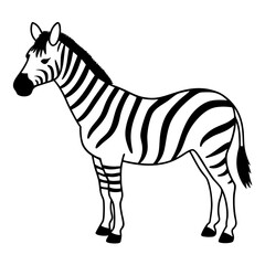 Vector Illustration of a Majestic Zebra Standing Free in the African Plains
