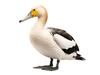 a white and black duck