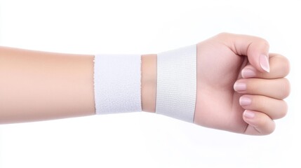 2409_094.a split image showing a wrist support on one side and a cold compress applied to an inflamed wrist on the other, visually contrasting two different approaches to wrist injury management