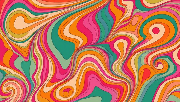retro vibes graphic print groovy background 60s and 70s
