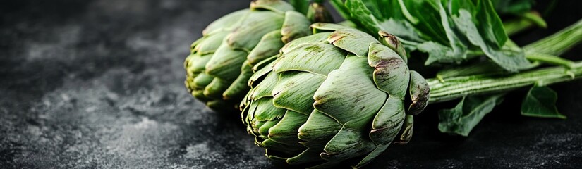 Fototapeta premium a banner showing artichokes