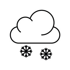 christmas cloud line icon with white background vector stock illustration