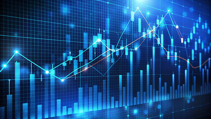 Trading Stock Dark Blue Colour Graph Digital Background