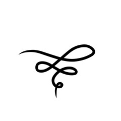 Calligraphic swoosh tail 