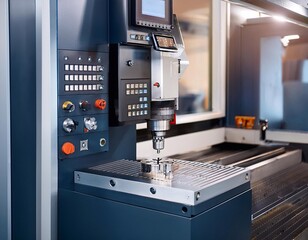 CNC milling machine with controller in the factory