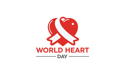 heart day logo design, World heart day logo vector, World Heart Day card, poster or banner. Vector illustration.