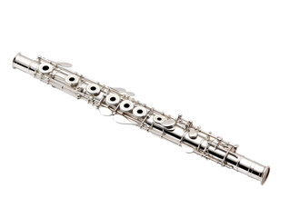 a silver flute with small holes