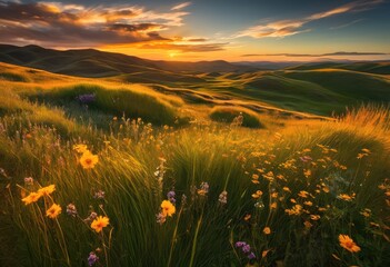Obraz premium vibrant wind blown landscapes capturing dynamic power nature through motion colorful skies, wildlife, environment, terrain, horizon, sky, clouds, storm