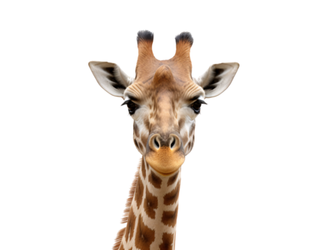 a giraffe looking at the camera