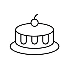christmas cake line icon with white background vector stock illustration