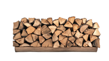 stack of wooden logs on a transparent background