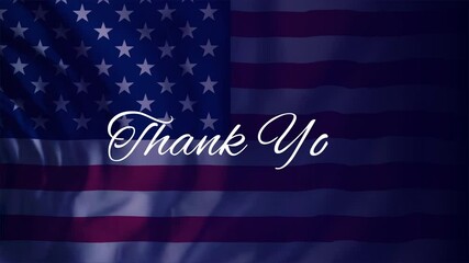 veteran day background. footage thank you veteran text animation with motion flag US and firework effect. ideal for veterans day greetings project or etc