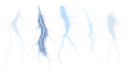 PNG lighting bolt element set, transparent background
