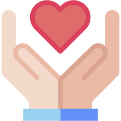 Vector Icon Love, Heart, Help, Hand, Charity