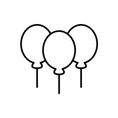 christmas balloons line icon with white background vector stock illustration
