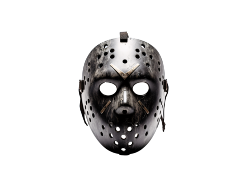 a black mask with holes