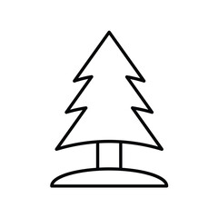 snow pine tree line icon with white background vector stock illustration