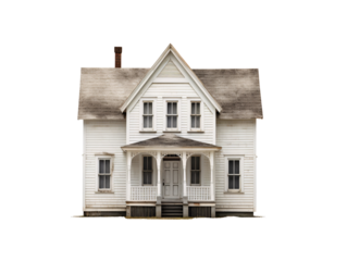 a white house with a porch